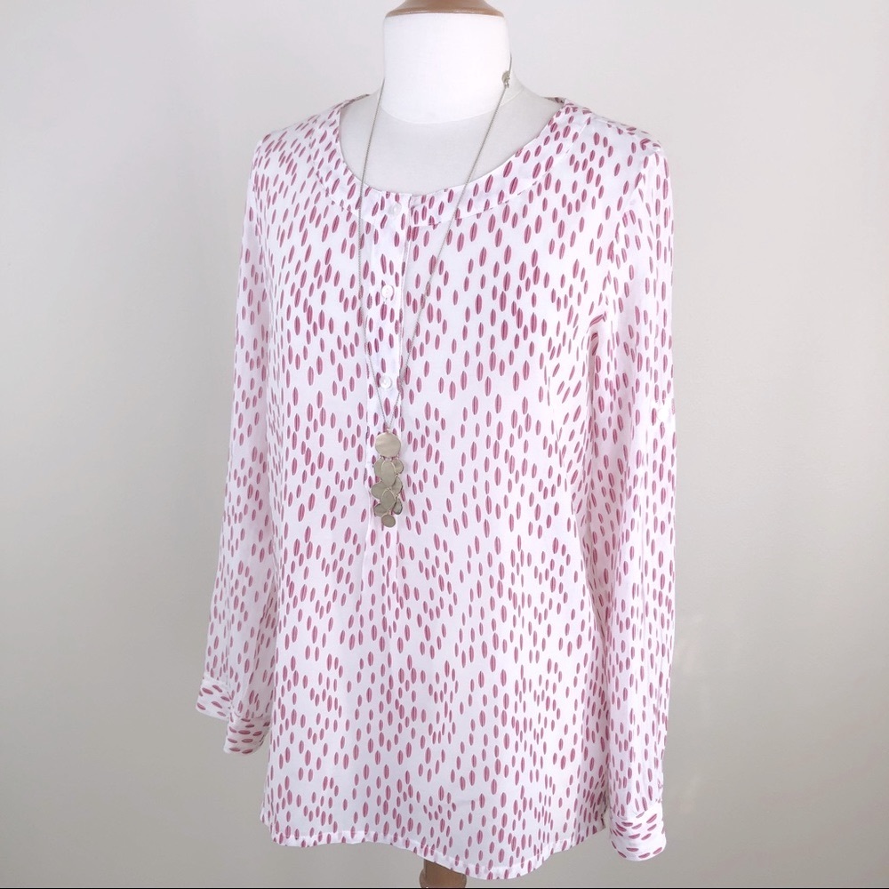 Tommy Hilfiger Size S Long Sleeves White and Red Print Soft Cotton Tunic…